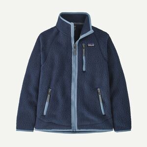 Patagonia Kids' Retro Pile Fleece Jacket New Navy w/Light Plume Grey